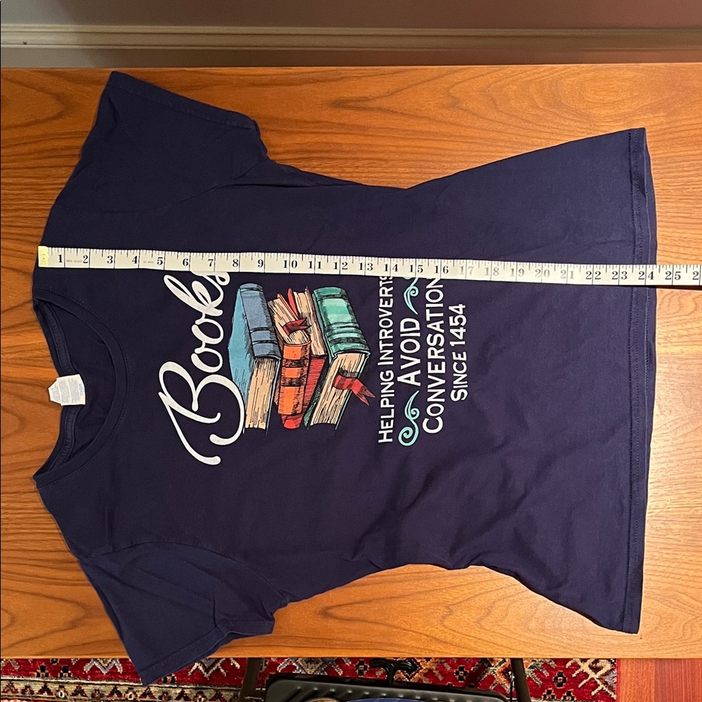 EUC "Books Helping Introverts Avoid Conversation Since 1454" T-Shirt M - Picture 10 of 10